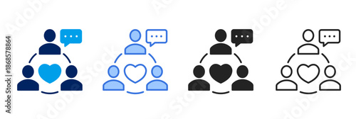 Community  Icon Set Different Style Collection. 