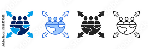 Social Impact  Icon Set Different Style Collection. 