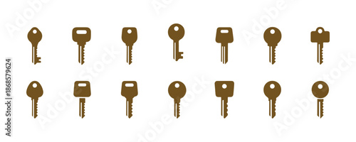 Colorful Vector Minimalist Key Icon Set

