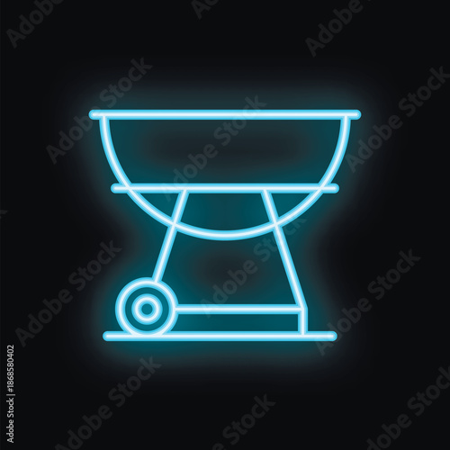 Neon barbecue grill sign for summer cookouts and restaurants