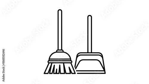 Broom and dustpan duo for cleaning and sweeping
