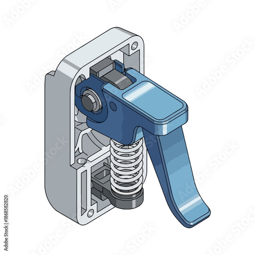 Industrial metal lever mechanism device.