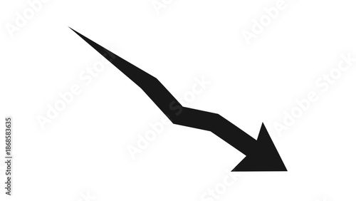 Downward Pointing Arrow Symbolizing Decline and Negative Trend.