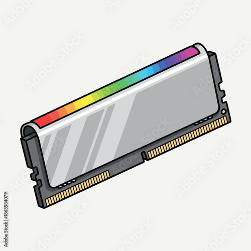 Computer RAM Module with Rainbow Lighting.