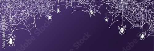 A high-resolution, graphic illustration of a Halloween-themed banner or background with a minimalist and slightly spooky aesthetic