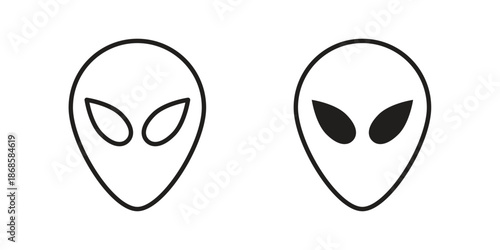 Alien icons for website design and development, app development. EPS10