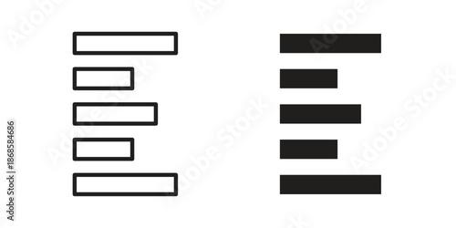 Align left icons for website design and development, app development. EPS10