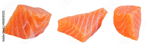 Photos Raw salmon fish isolated on white background