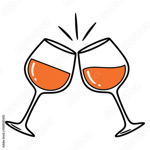 A vibrant splash of red wine erupting from a tilted glass artistic illustration