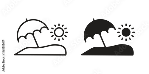 Beach icons for website design and development, app development. EPS10