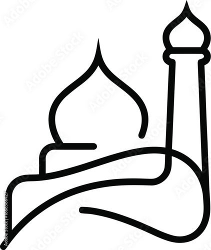 Mosque minimalist vector illustration for digital application design