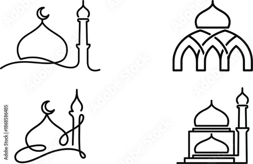 Mosque minimalist vector illustration for digital application design