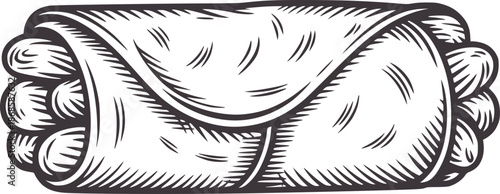 Black and of a rolled food pastry dough