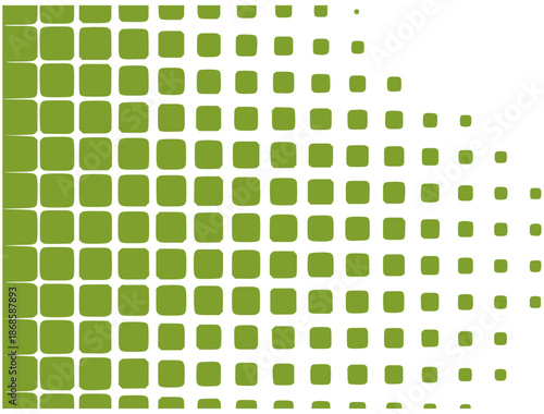 Green rounded squares fading into pattern geometric