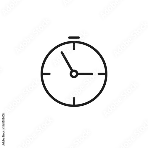Timer or Clock Icon Line Graphic Illustration Symbol