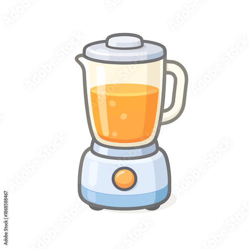 Kitchen Blender Filled with Orange Juice Graphic Illustration