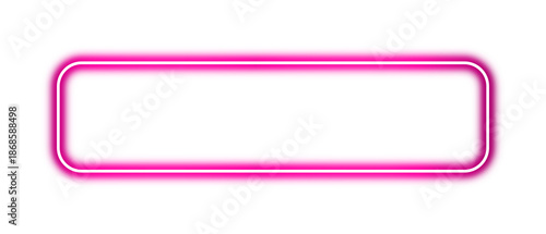 Square rectangular frame with pink color neon motion graphics on isolated transparent background in PNG format.