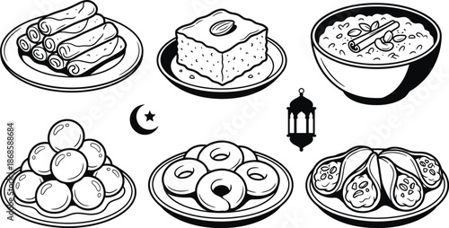 Middle Eastern desserts collection for Ramadan Iftar celebration