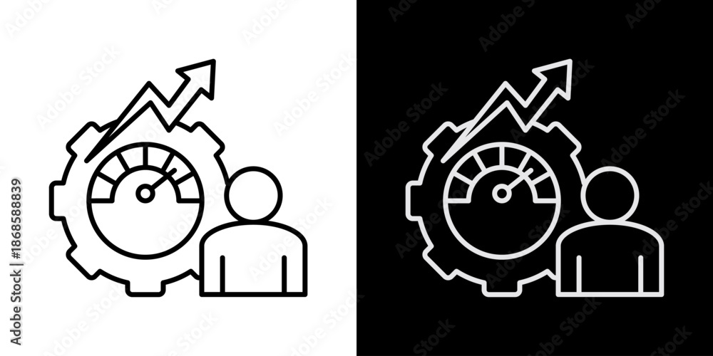Naklejka premium Performance White Icon Set Design