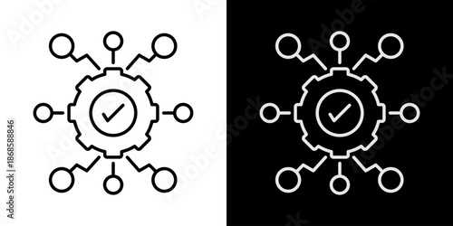 Network   White Icon Set Design