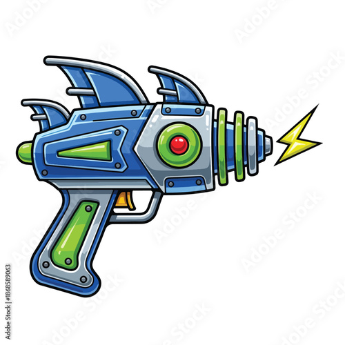Toy Blaster Gun with Lightning Bolt.