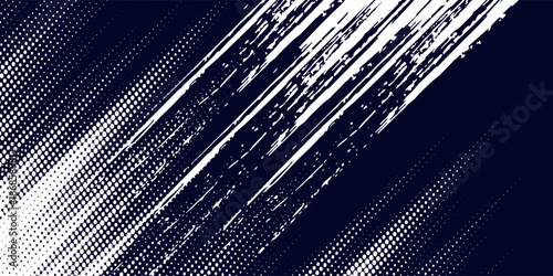 Abstract halftone dots blue color pattern gradient grunge texture background. element