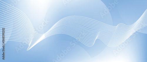 Light blue background with a white gradient decorated with dynamic circles and curved lines. Modern and futuristic curved line design for cover, banner, brochure, and website. VOL. 2