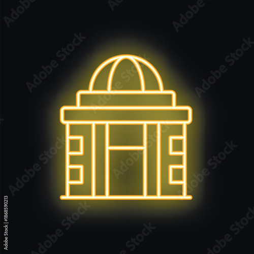 Wallpaper Mural Glowing neon sign of an observatory building with a domed roof Torontodigital.ca