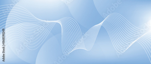 Light blue background with a white gradient decorated with dynamic circles and curved lines. Modern and futuristic curved line design for cover, banner, brochure, and website. VOL. 3