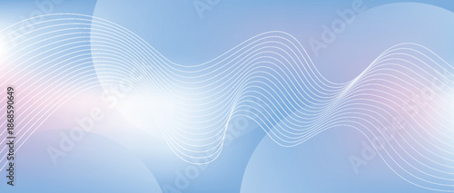 Light blue background with a white gradient decorated with dynamic circles and curved lines. Modern and futuristic curved line design for cover, banner, brochure, and website. VOL. 5