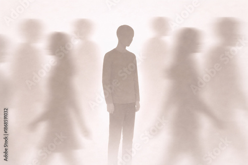 Loneliness in a crowded world concept image 