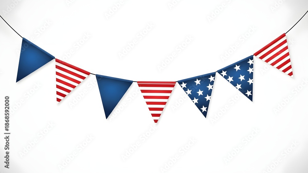 Obraz premium American patriotic pennant banner