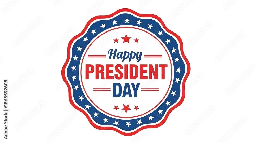Obraz premium Happy president day celebration emblem