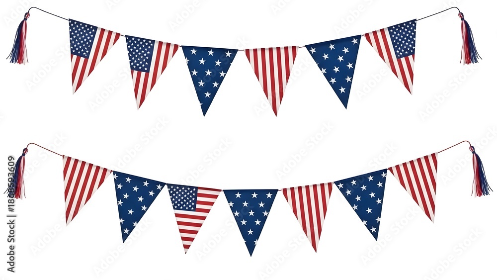 Obraz premium American flag pennant banners for patriotic decorations