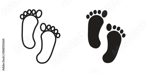 Foot icons for website design and development, app development. EPS10