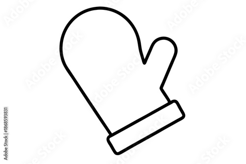 Oven Mitt Kitchen Safety Icon Vector Illustration for Cooking and Baking