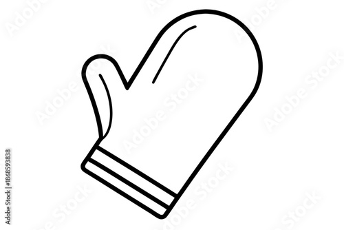 Oven Mitt Kitchen Safety Icon Vector Illustration for Cooking and Baking