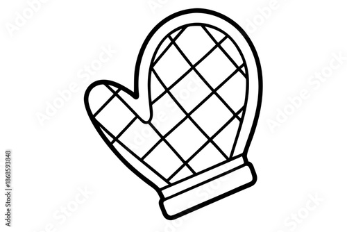 Oven Mitt Kitchen Safety Icon Vector Illustration for Cooking and Baking