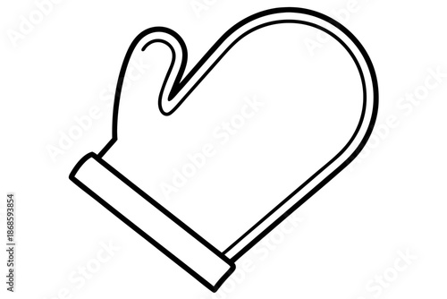 Oven Mitt Kitchen Safety Icon Vector Illustration for Cooking and Baking