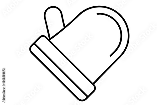 Oven Mitt Kitchen Safety Icon Vector Illustration for Cooking and Baking