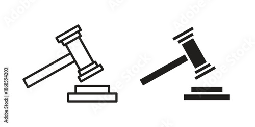 Gavel icons for website design and development, app development. EPS10