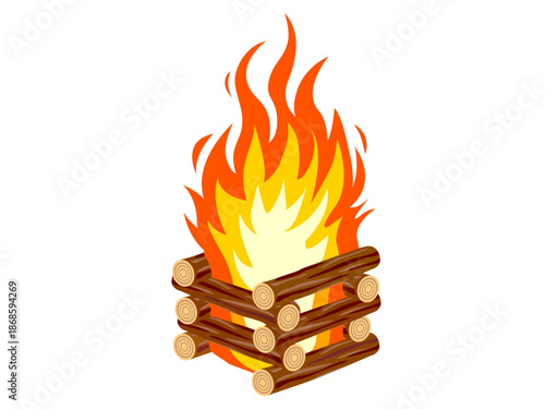 キャンプファイヤーのイラスト/Campfire Illustration