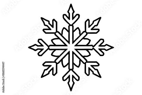 Snowflake Winter Season Icon – Cold Weather, Christmas & Frost Symbol