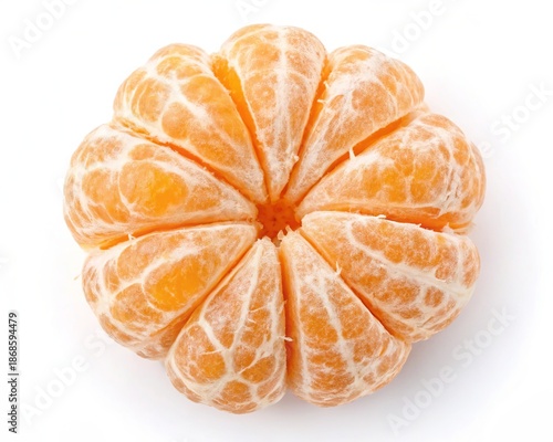 Illustration of peeled mandarin orange isolated on white background