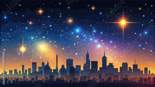 Skyglow Light Pollution Illustration