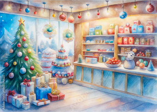 Wallpaper Mural a painting of a christmas tree in a kitchen Torontodigital.ca