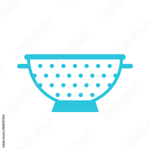 Strainer icon. Isolated on white background. Blue icon.