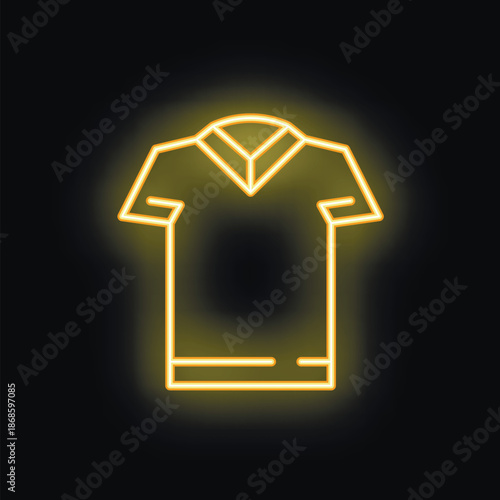 Yellow neon sign illuminating a polo shirt, perfect for clothing stores or fashion projects