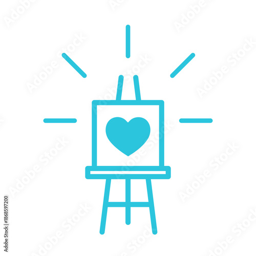 Artwork icon. Isolated on white background. Blue icon.