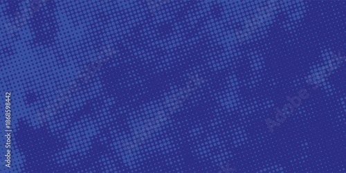 Abstract blue halftone dot pattern background with a subtle gradient, ideal for modern design, print materials, and digital textures.